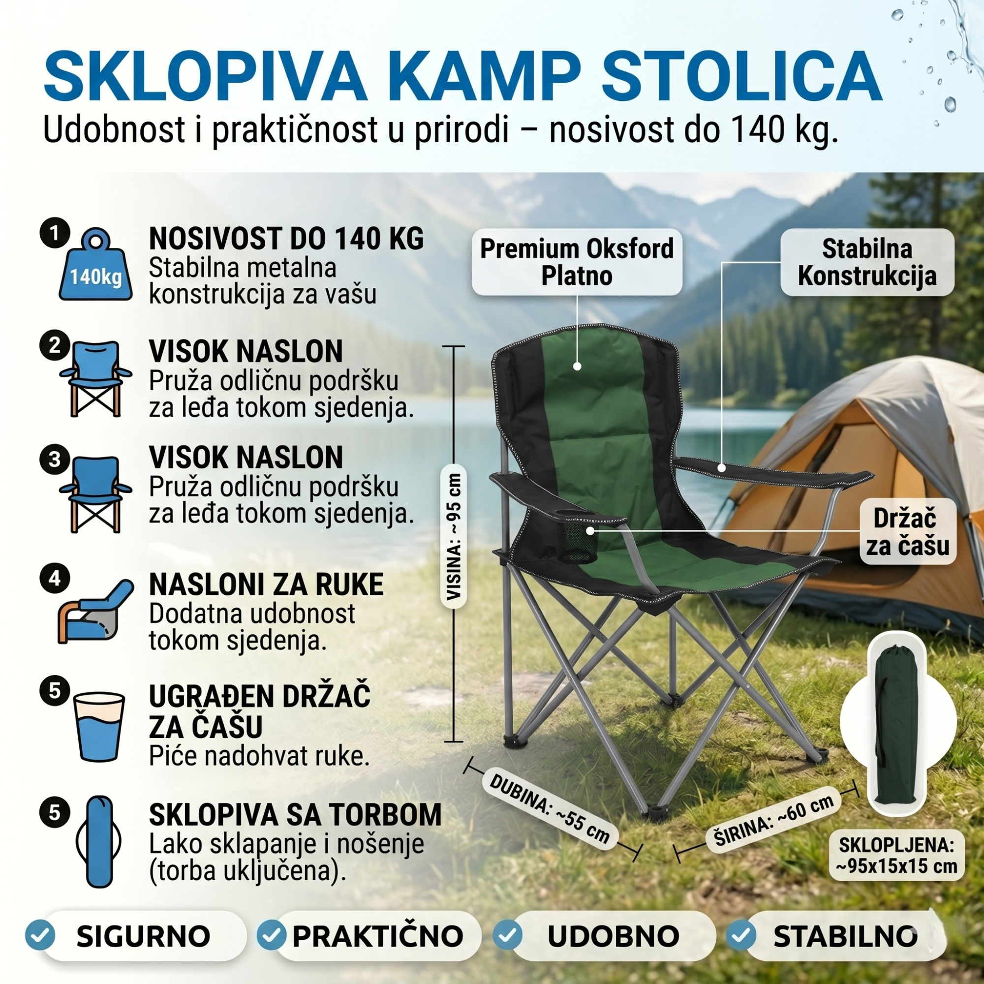 Premium Kamp Stolica - Udobnost i Praktičnost Napolju