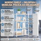 NordicShelf polica na točkićima Bijela/Crna
