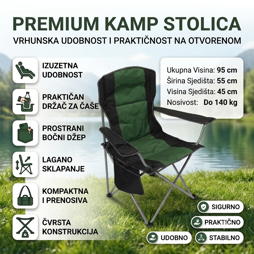 Premium Kamp Stolica - Udobnost i Praktičnost Napolju